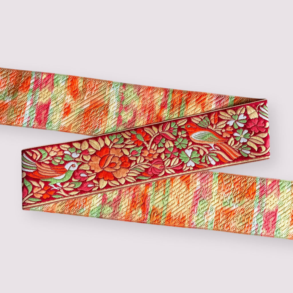 Birds Orange (bredde 6,5 cm) Fantasy Ribbons