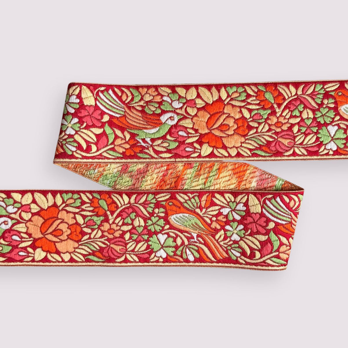 Birds Orange (bredde 6,5 cm) Fantasy Ribbons