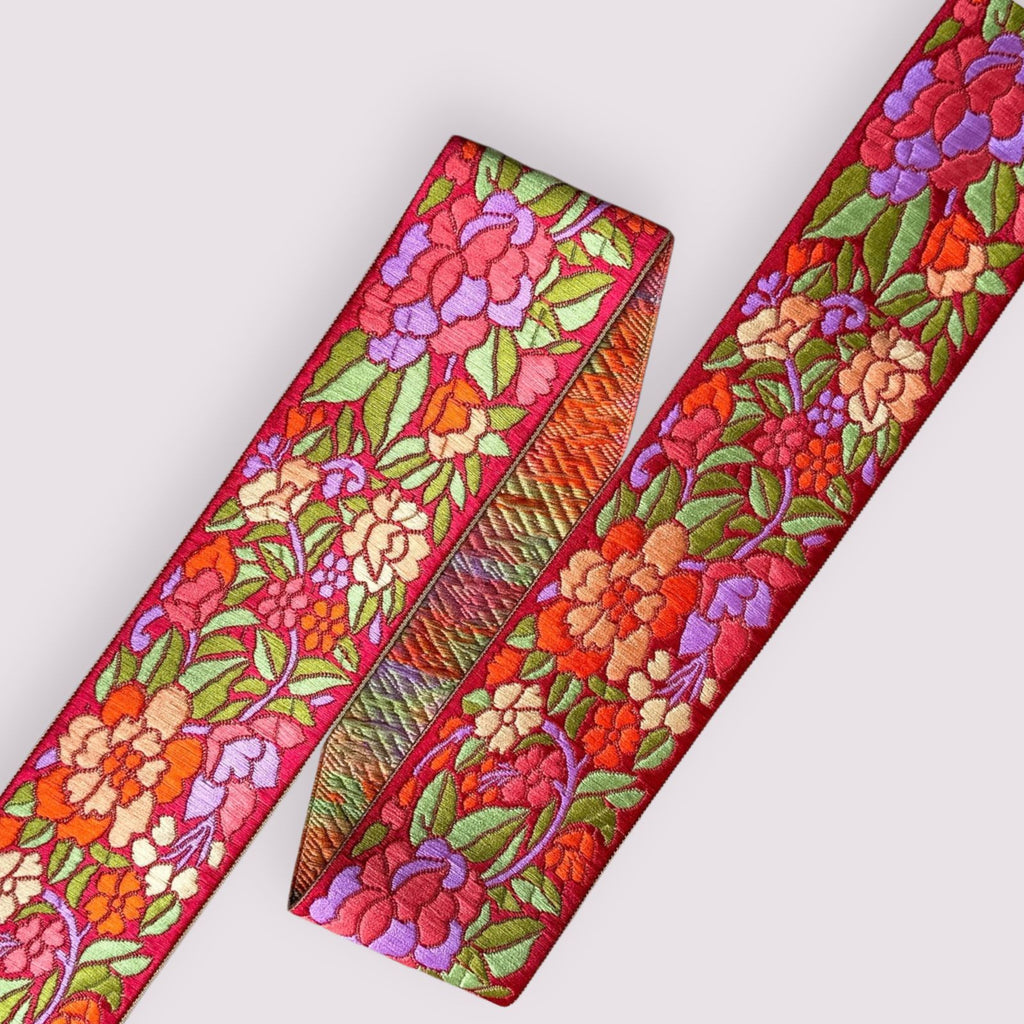 Flowers Red (bredde 6,5 cm) Fantasy Ribbons