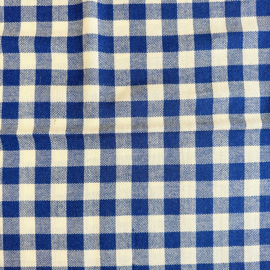 Blå gingham vevd