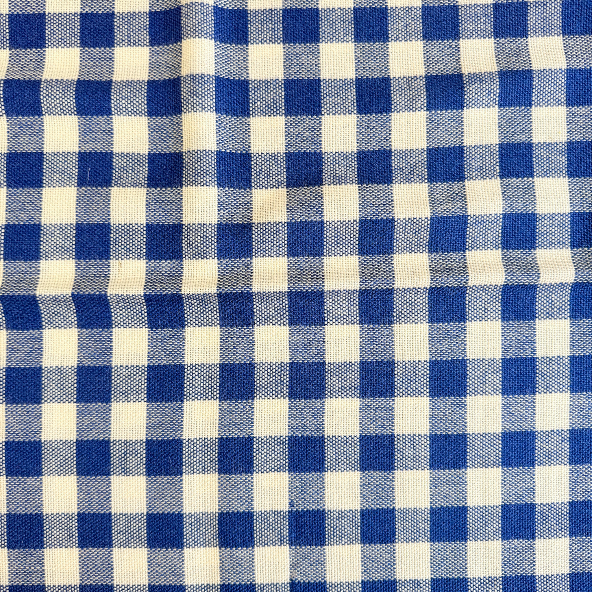 Blå gingham vevd