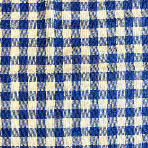 Blå gingham vevd