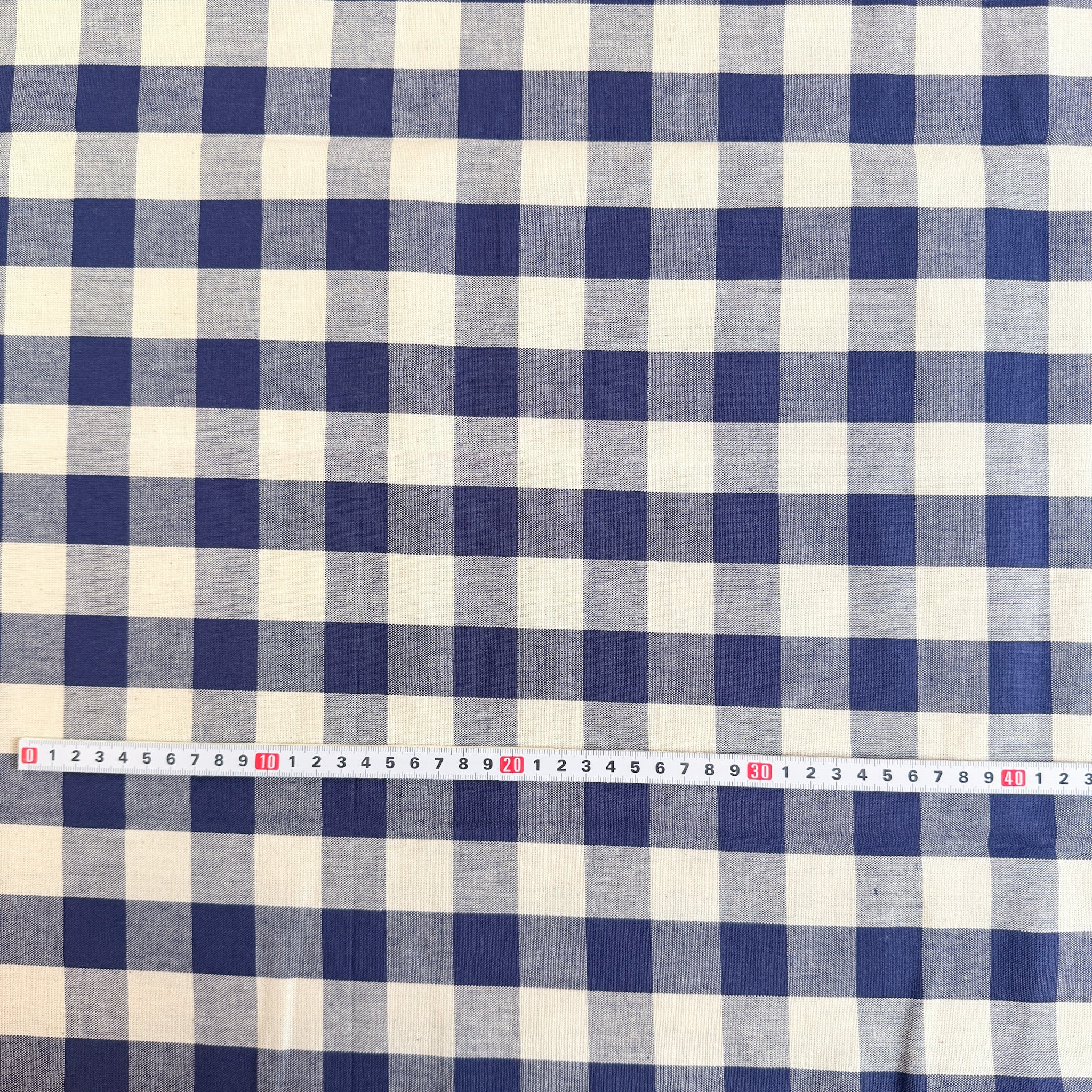 Blå gingham granfaget