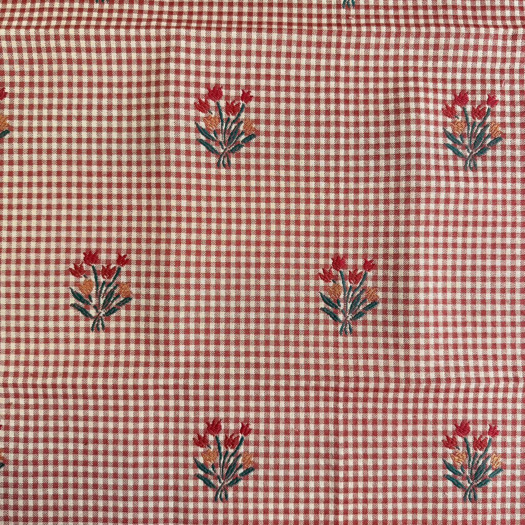Gingham med blomster