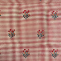 Gingham med blomster