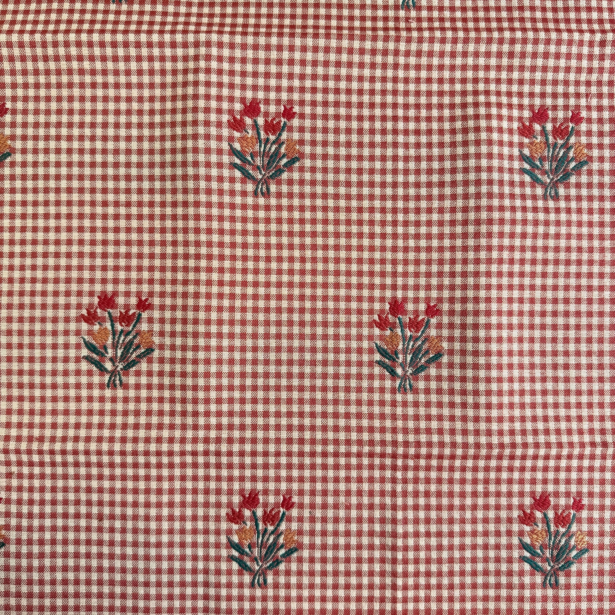 Gingham med blomster