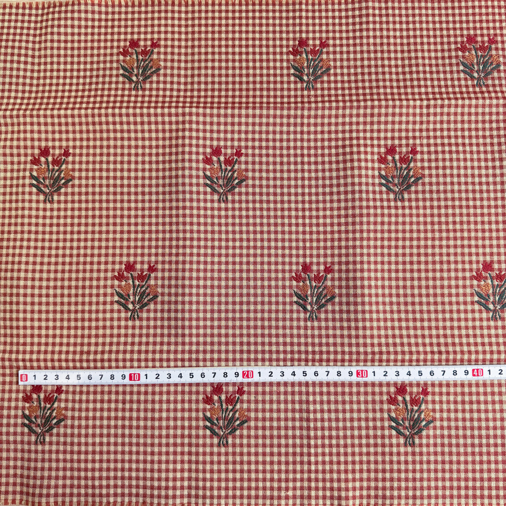Gingham med blomster