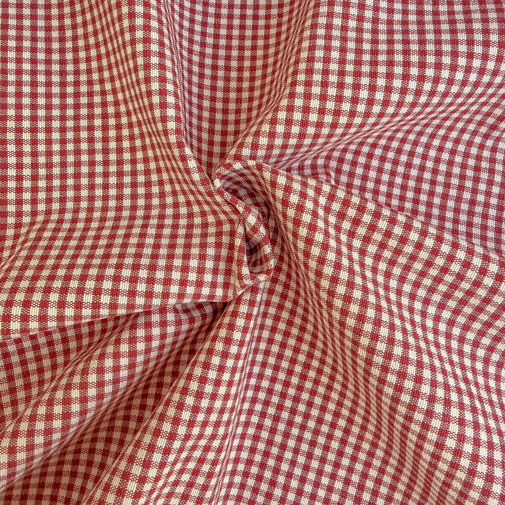 Rød Gingham - garnfarget