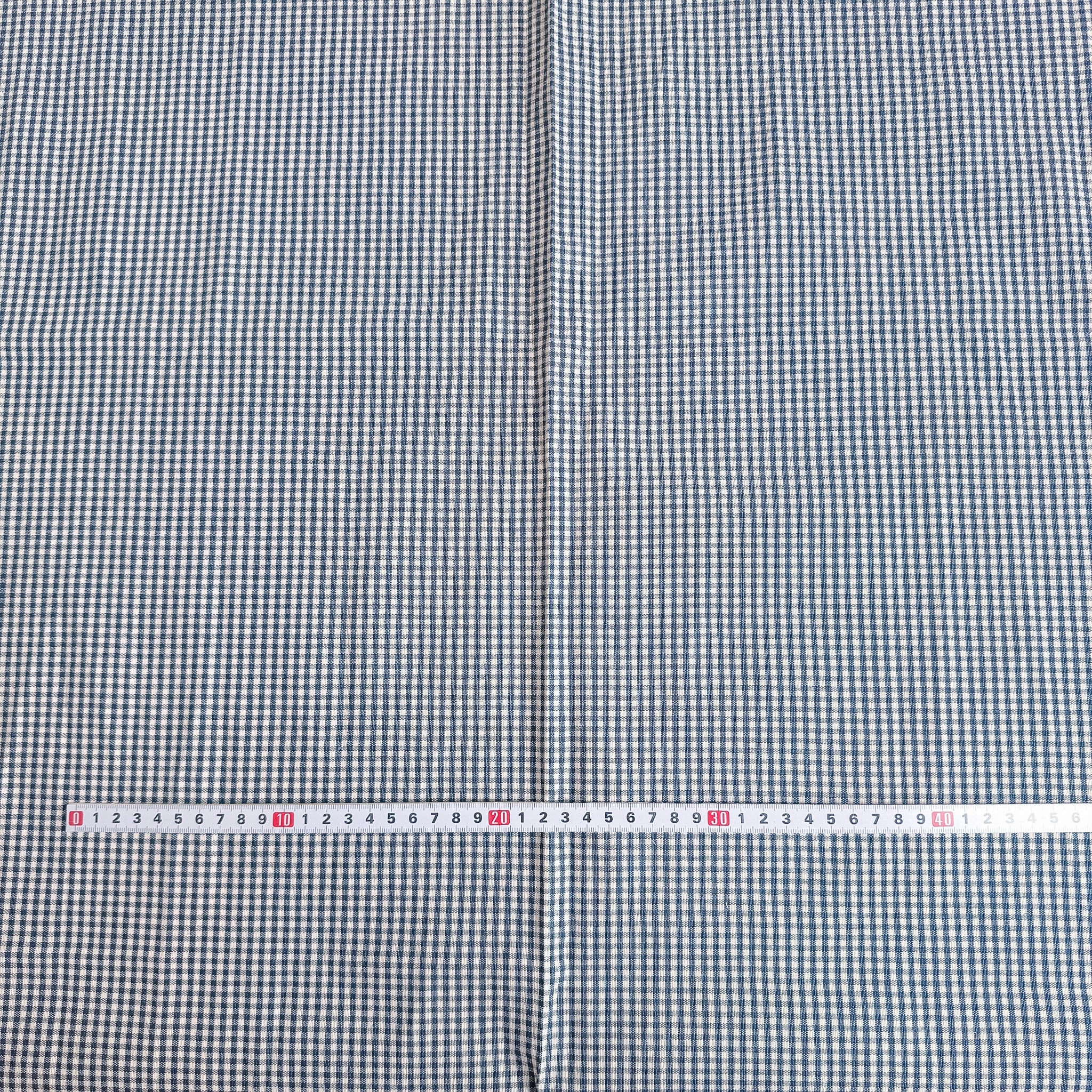 Blå Gingham - garnfarget
