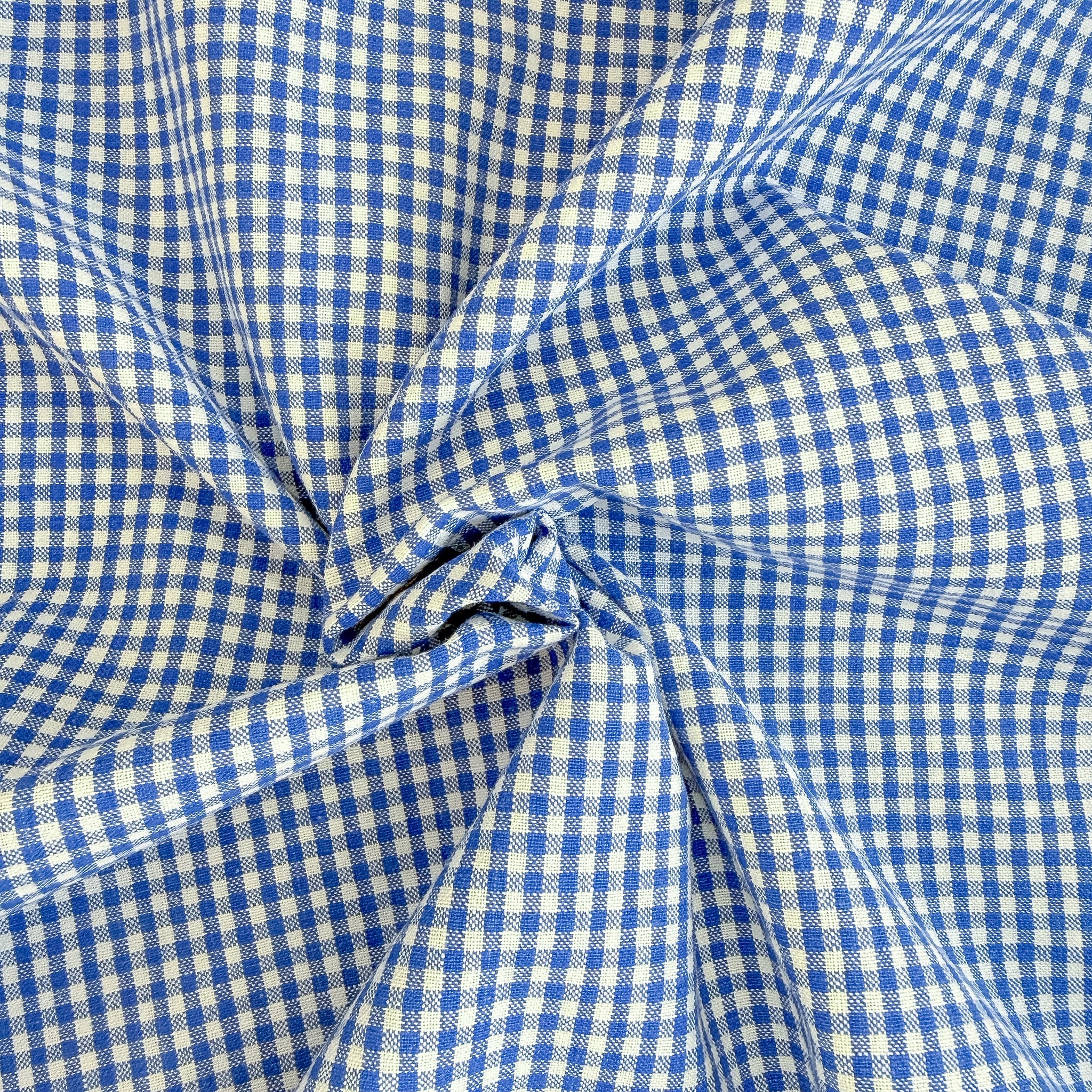 Myk og blå gingham - garnfarget