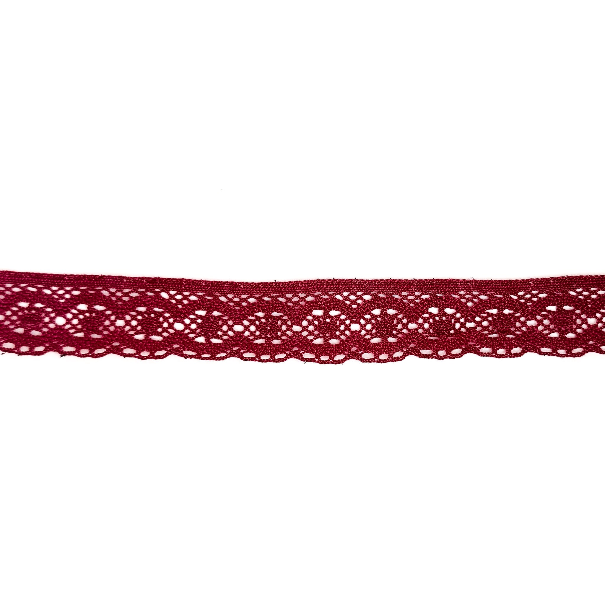 Mørkerødt blondebånd