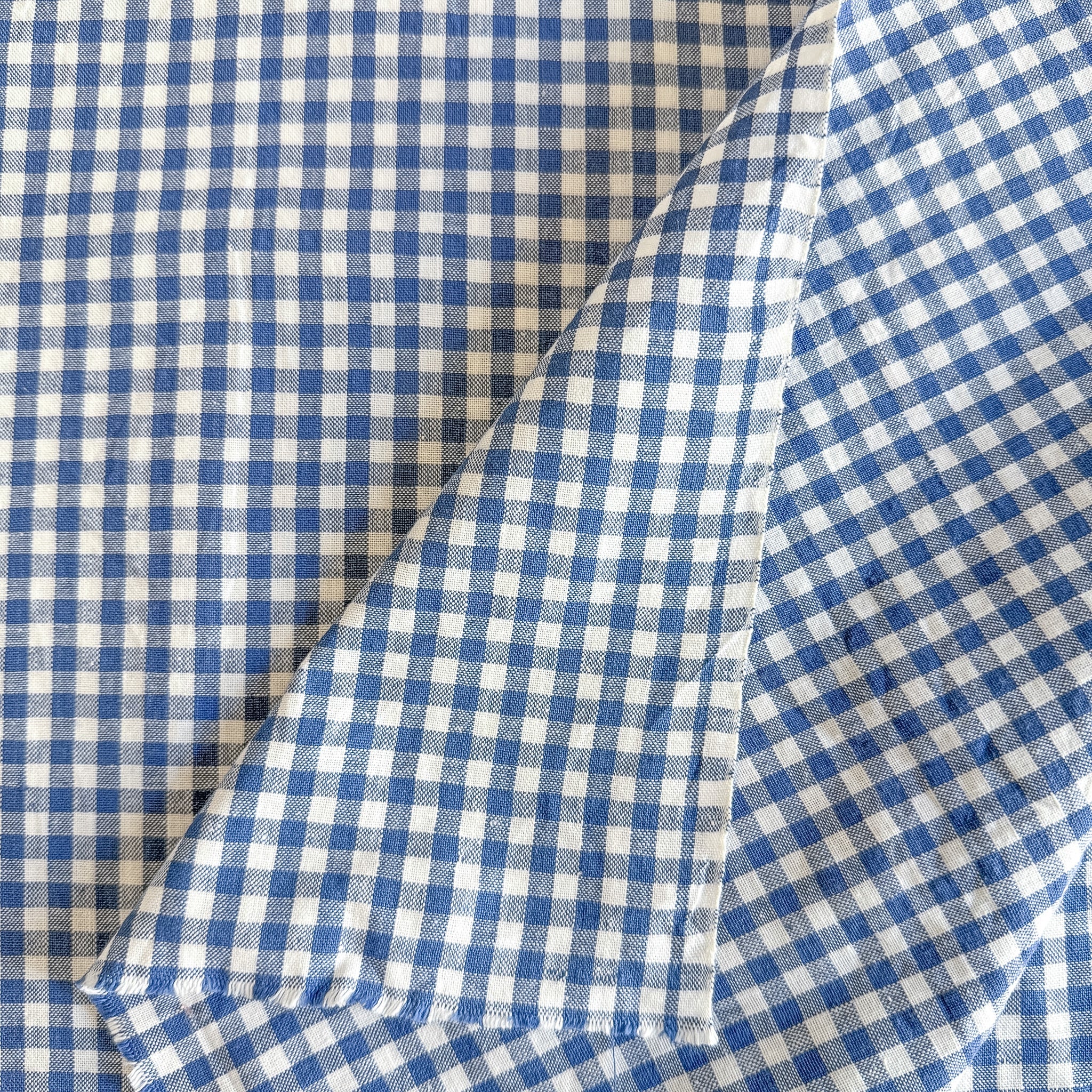 Garnfarget blå gingham