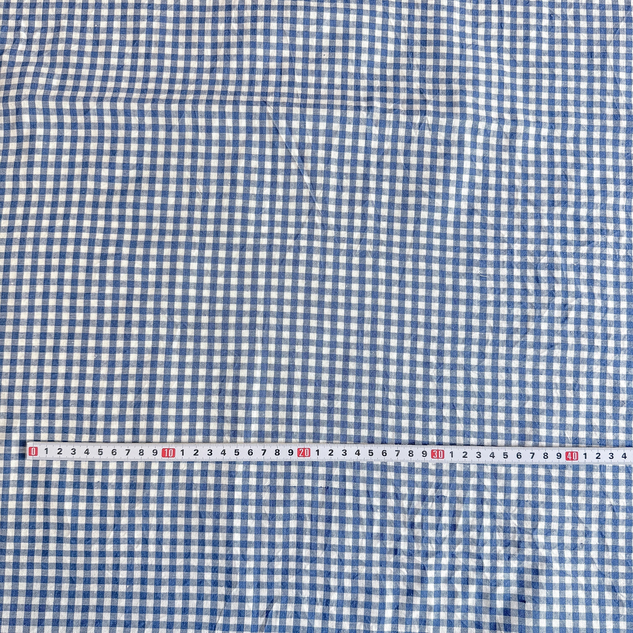 Garnfarget blå gingham