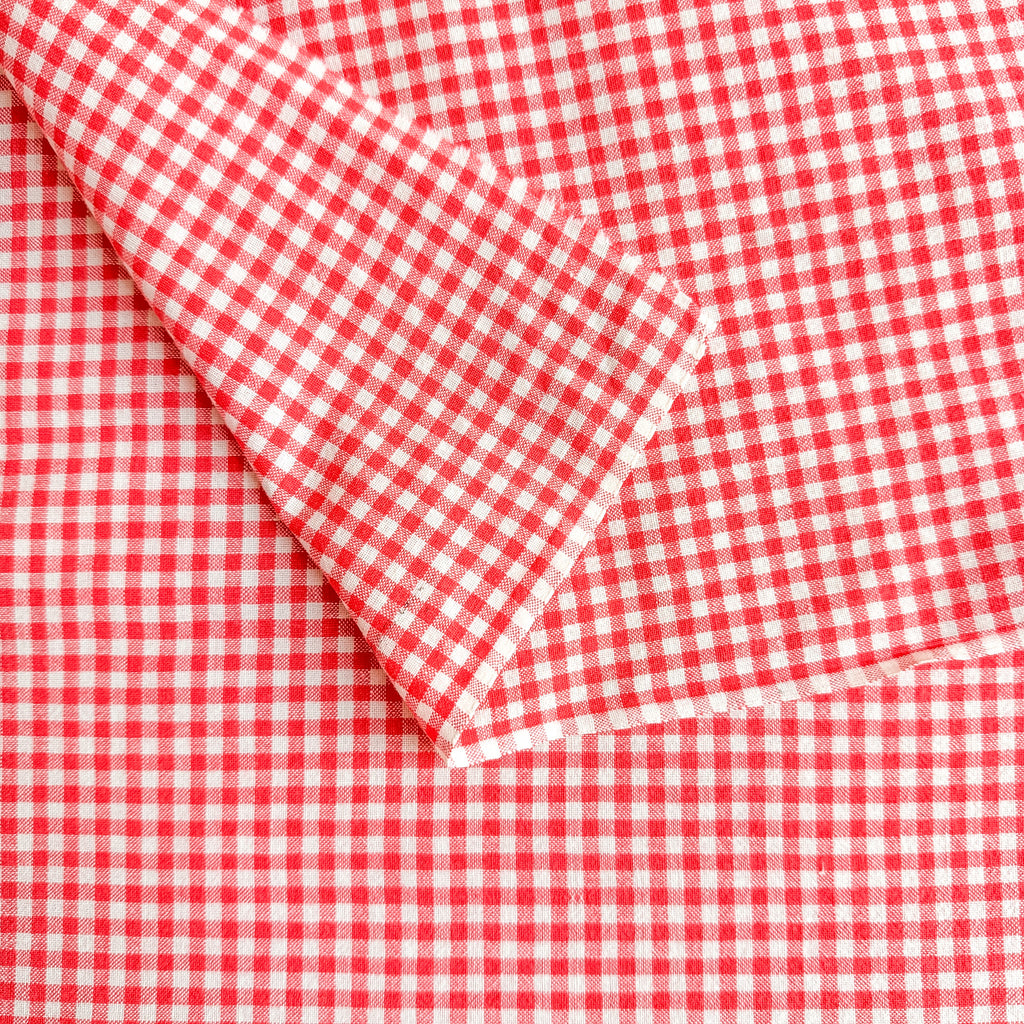Rød Garnfarget Gingham 2