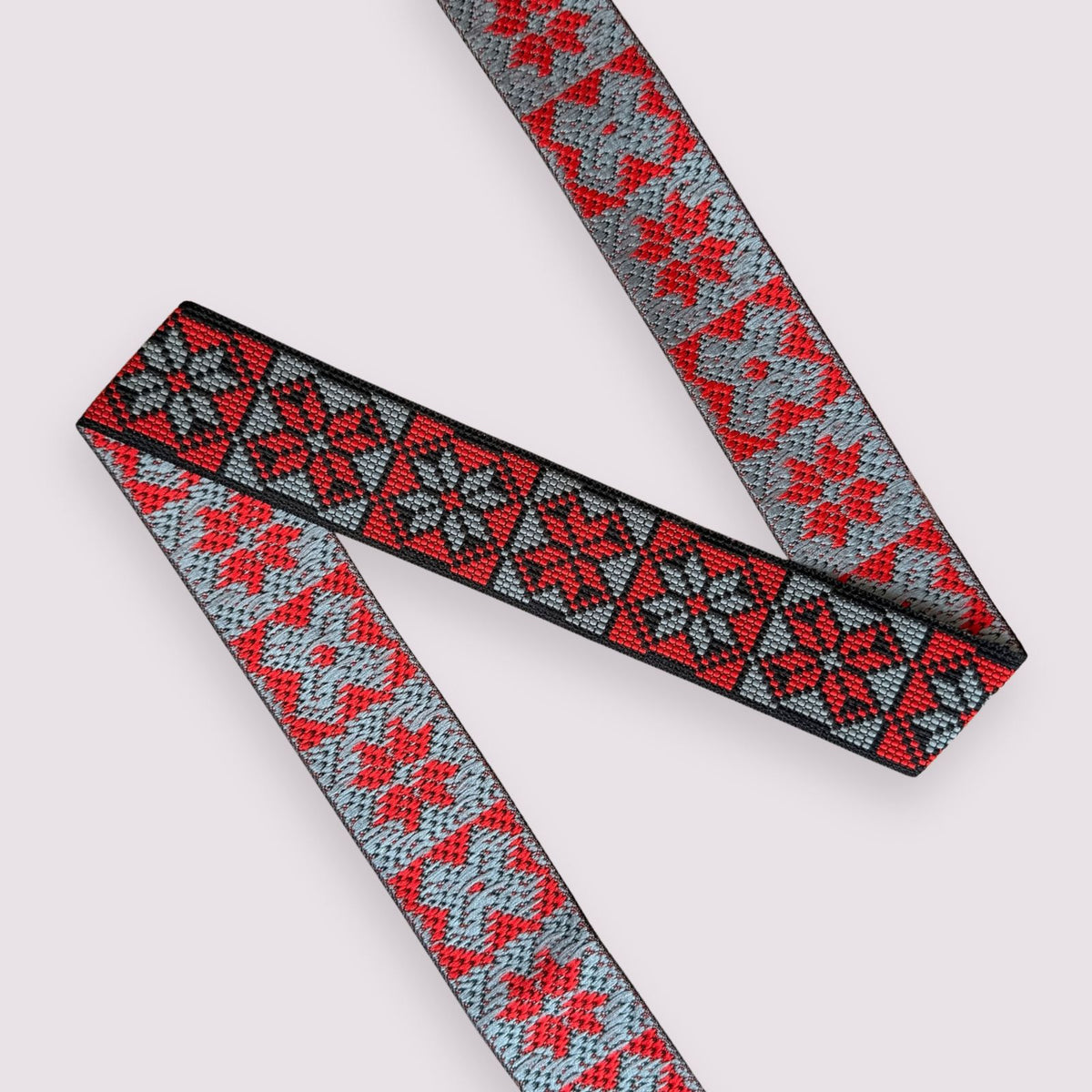 Petit Star Red Gray (bredde 4 cm) Fantasy Ribbons