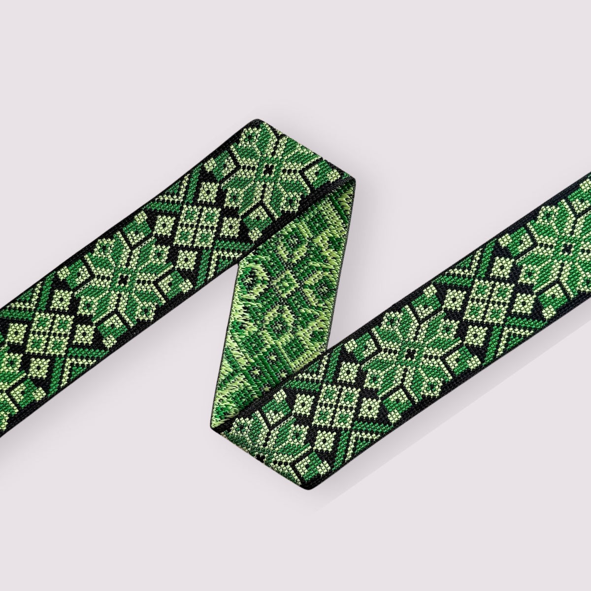 Star Black Green (bredde 5,5 cm) Fantasy Ribbons