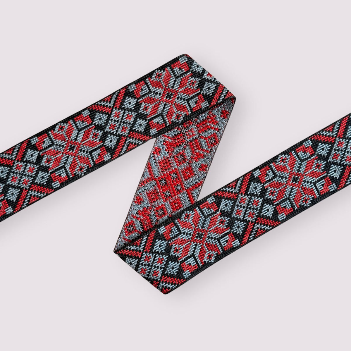 Star Red Grey (bredde 5,5 cm) Fantasy Ribbons