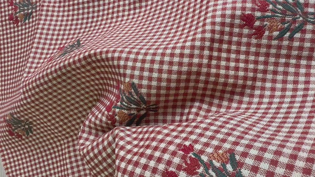 Gingham med blomster