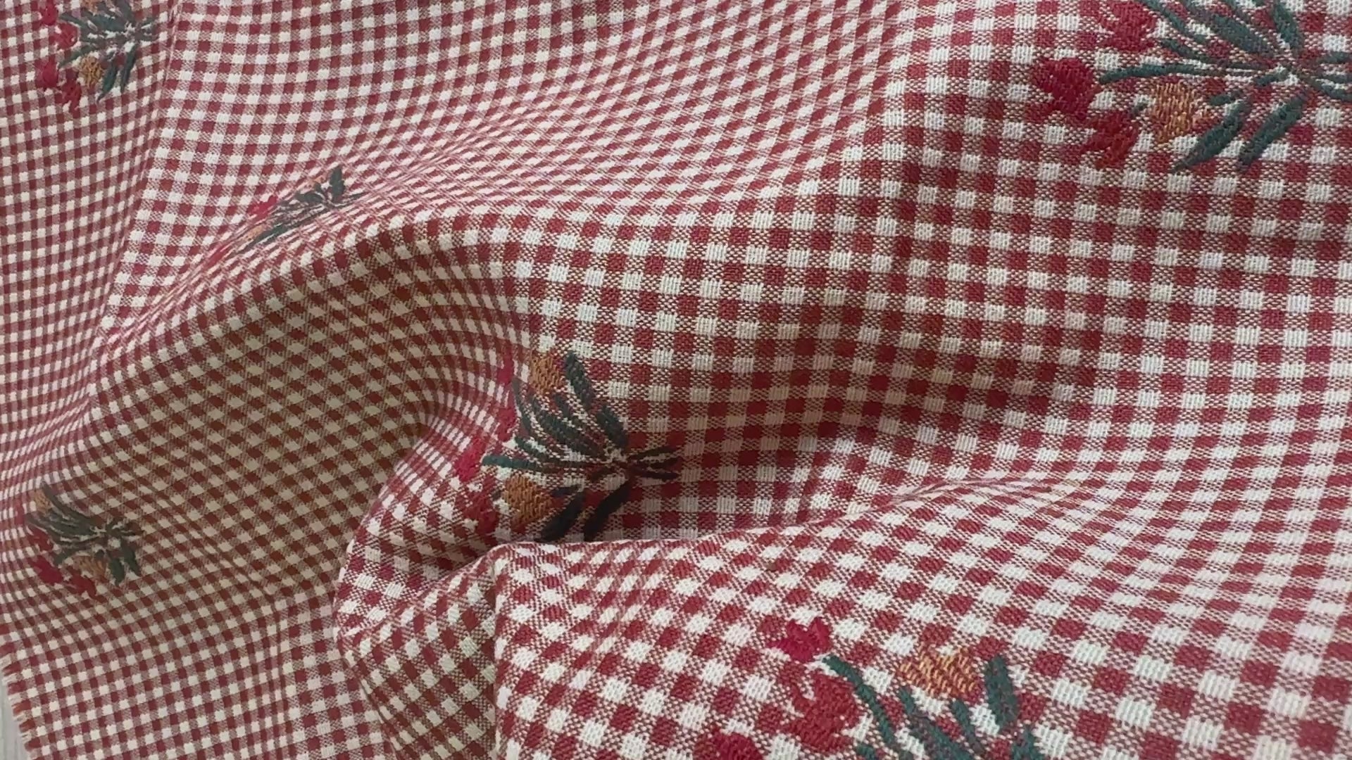 Gingham med blomster